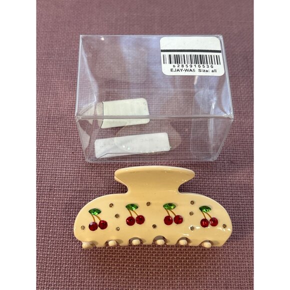 Emi Jay Sweetheart Clip in Cherry Pie New with Box Womens Hair tie - Picture 6 of 12